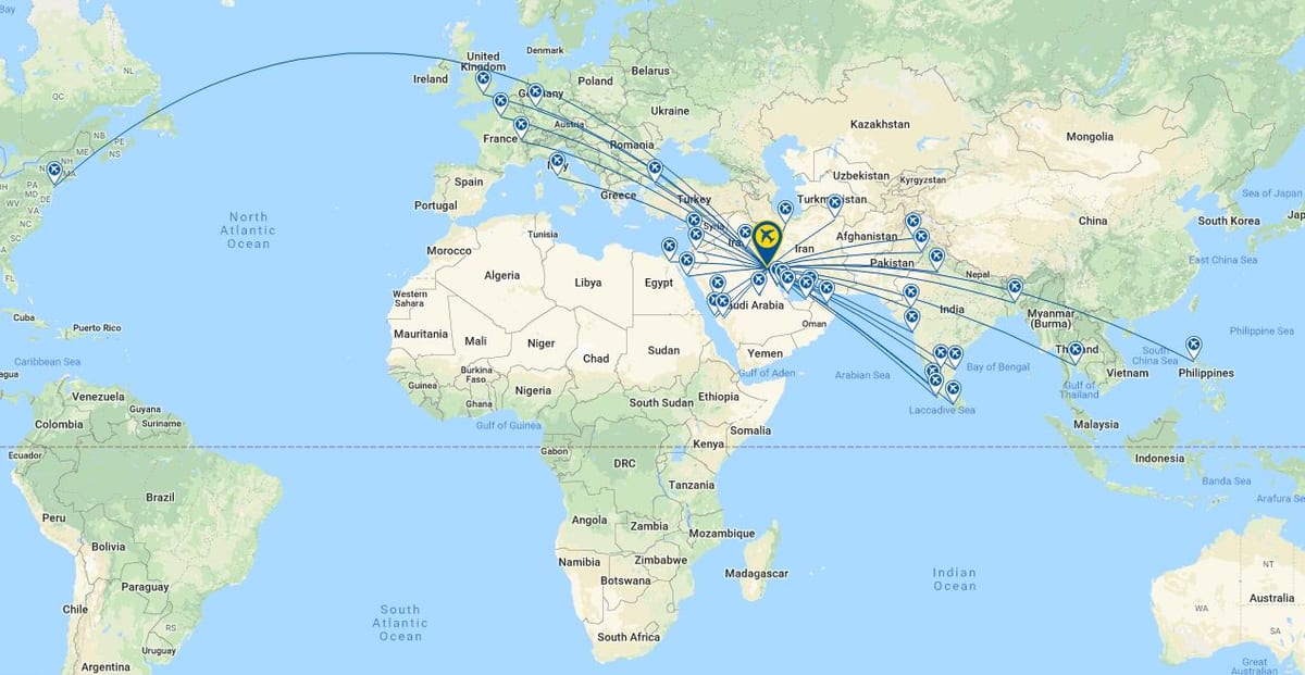 kuvajt airways 777 sedež zemljevid