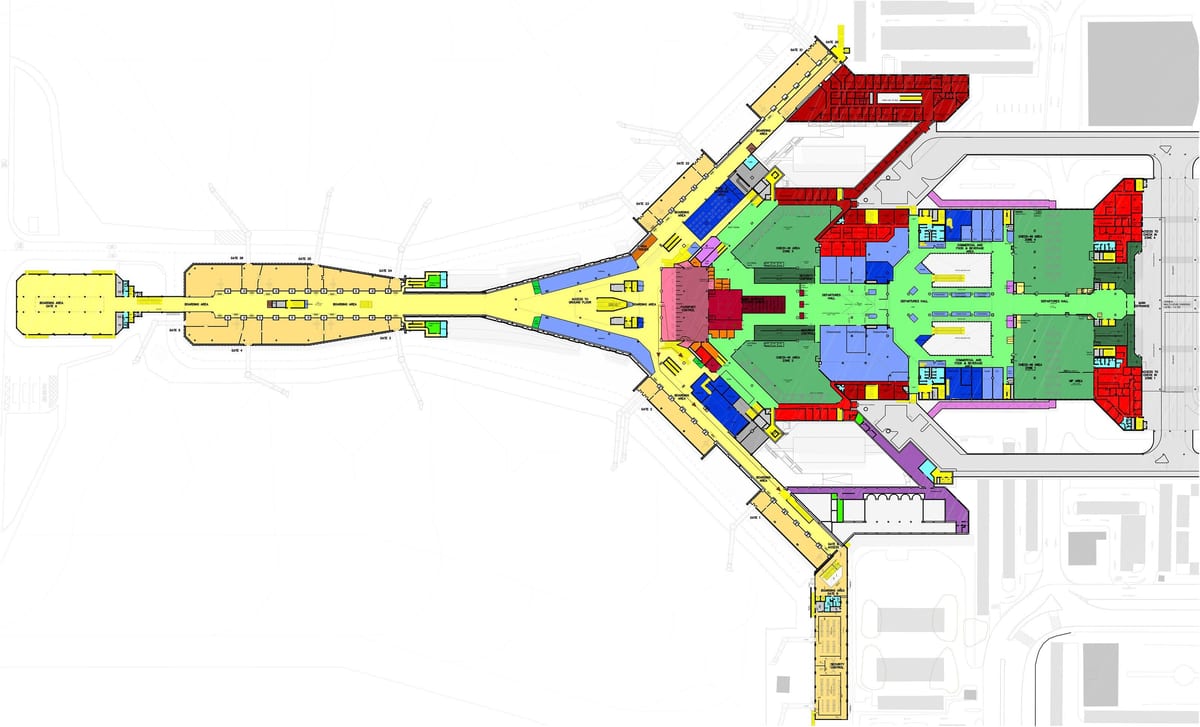 kuvajt mednarodni letališki terminal zemljevid