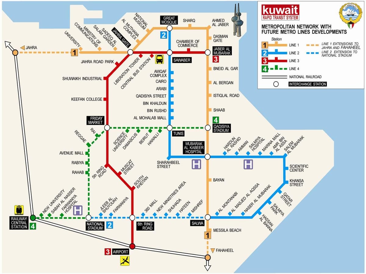 zemljevid kuvajt metro