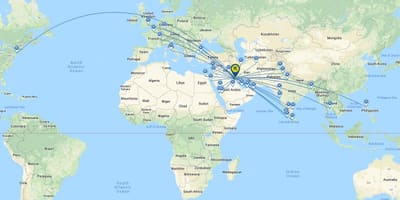 Kuvajt airways 777 sedež zemljevid
